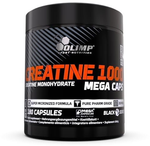 Olimp Sport Nutrition - Creatine 1000 Mega (180 Caps) - Kreatine - Optimiert die Leistung