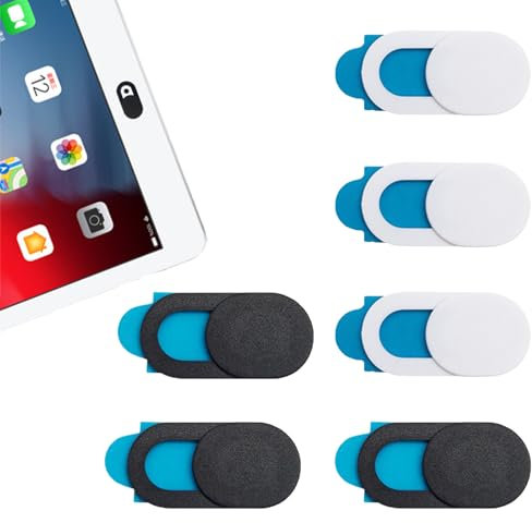 Pack de 6 Cache Webcam Ultra Fin – Protection de Confidentialité pour Ordinateurs Portables et Smartphones, Cache Camera Ultra-Mince, Design Coulissant, Compatible Universellement