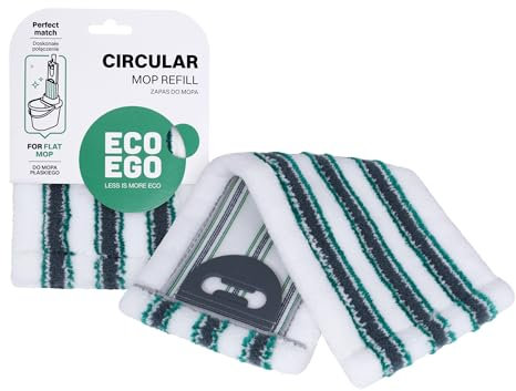 Eco Ego Microfibre Mop Cover Replacement Cover for Floor Mop Replacement for Flat Mop Microfibre Floor Cloth Mop Cover Thick Robust Absorbent Circular