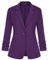 LADI TREND Women's Suits & Blazers Classic Suit Jacket Notched Lapel 3/4 Ruched Sleeve (Purple L)