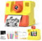 GREENKINDER Kids Instant Print Camera, 180° Flip Selfie Camera for Kids, 32GB Card, Print Paper, Birthday & (Yellow)