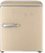 EVVO Mini Nevera Retro 45 Litros de Capacidad, Diseño Vintage, Bajo Consumo, Silenciosa, Control de Temperatura, Organizador de Espacios, Frigorífico Mini F20 Retro Color Beige