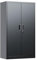 SUPEER Aktenschrank,Metallschrank mit 3 höhenverstellbaren Fachböden,Stahlblech Pulverbeschichtung,Stahlschrank für Werkzeuge,Garage H140cm x W80cm x D40 cm(Schwarz)