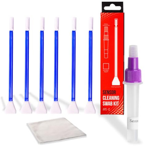 REFLEX CAMERA Professionelles APS-C Sensor-Reinigungsset – 6 Reinigungstücher, Mikrofasertuch, 3 ml alkoholfreie Lösung – sichere, rückstandsfreie Kamera-Wartung für klare Bilder