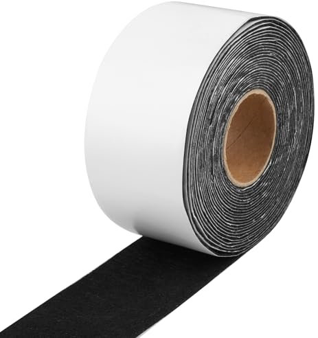 Filzgleiter Selbstklebend, 6m Filz Selbstklebend, 5cm Breit Leicht Zuschneidbar Filzgleiter Rolle, Schneidbar Filzband für Stühle und Möbel, Schwarze Filzrolle, Bodenschoner