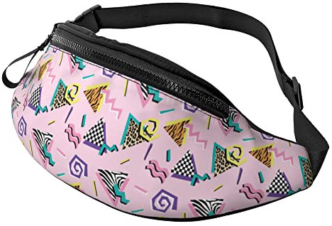 Brusttasche Rosa 80Er 90Er Stil, Umhängetaschen Atmungsaktiv Damen Brustbeutel Mode Gurttasche Für Sport Aktivitäten Wandern
