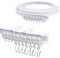 VirtuGro Rail de rideau de plafond de 4 m, rail de rideau flexible monté au plafond, rails et raccords pour baie vitrée, séparateur de salle de douche, camping-car, blanc