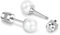 Orecchini in titanio con perle ipoallergenici, da donna, uomo, ragazza, G23, in titanio, con chiusura a vite, piccole perle, 4/5/6 mm, Titanio, Nessuna pietra preziosa
