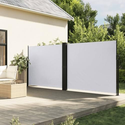 Xichuzi Seitenmarkise Weiß 180x600 cm, Sichtschutz Terrasse, Windschutz Balkon, Vertikalmarkise, Balkon Seitensichtschutz, Balkon Sonnenschutz - 4004646