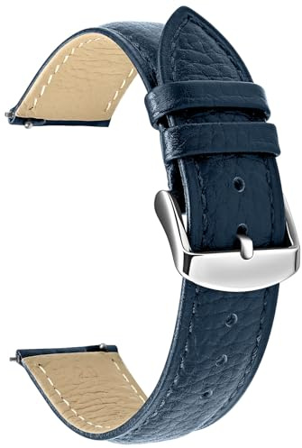 ULLCHRO Uhrenarmband für Herren Uhr aus Echtes Leder, 20mm Uhrenarmband Vintage, Lederarmband Herren Schwarz Retro, Uhrenarmbänder