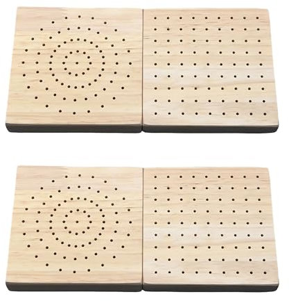 Syrvnto 4 Stück Naturholz Dartpfeile Halterung Darthalter Holz mit Unterschiedliche Platzierung der Löcher Dart Aufbewahrung, Dart Ständer für Steeldarts, Softdarts, Lebensmittelanzeige, DIY Basteln