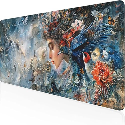 Mann Mauspad 600x300x3 mm, Gaming Mauspad Schwarz Unterlage Schreibtisch with Stitched Edges Wassxerdicht Non-Slip Rubber Base Desk Mat für Pc, Büro Gaming Zubehör Laptop, Geschenke für Männer 3-G