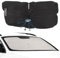Arespark Parasol Coche Delantero, Parasol Coche Paraguas con Eje Giratorio, 140 * 87cm para Sol Coche Paraguas Plegable con Anti UV Rayos, para Mayoría de Auto, SUV, Camiones