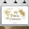 élégante bannière de fête Calice d’Or et Raisin Design Mariage Anniversaire Noël Fond d’Art Mural