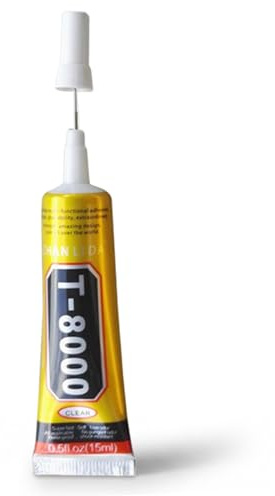 T8000-Kleber, 15 ml, Handy-Bildschirmkleber – hochflexibler Kleber für Handy-Reparatur, Schmuck und Strass mit präziser Nadelspitze, 1 Stück, Décor Maison