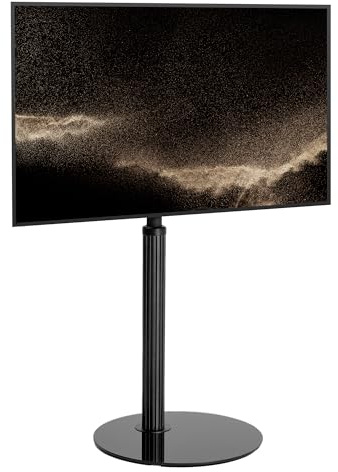AOKCOS TV Ständer für 32-65 Zoll Fernseher, Fernsehständer Alugitterdesign, TV Bodenständer mit Ablage Höhenverstellbar Schwenkbar, bis 40 kg Max. VESA 400x400mm (Dunkelgrau)