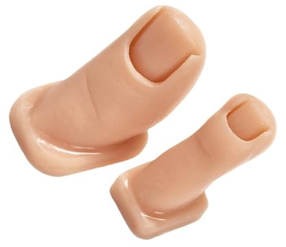 LALAFINA Lot de 2 Faux Orteils en Silicone Réaliste pour Pratique de Nail Art et Sculpture, Texture Souple Beige pour Entraînement aux Ongles et Décoration