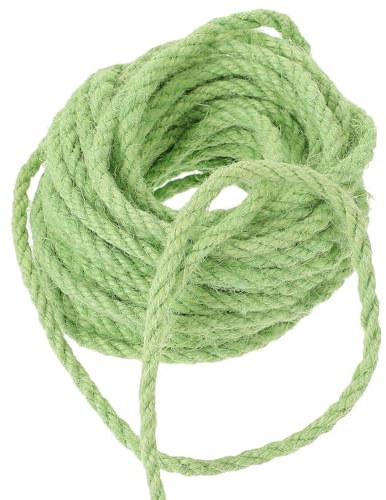 Happyyami Cuerda de Sisal Verde de 6 Mm y 10 M para Gatos, Flexible Lino, Adecuado para Juguetes DIY y Accesorios para Gatos