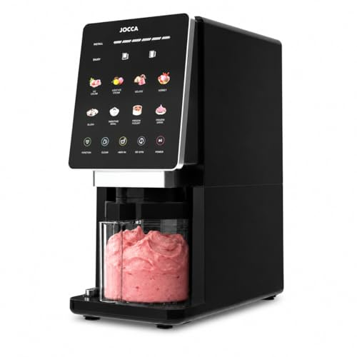 JOCCA - Multifunktionale Eis-/Eismaschine mit 11 Programmen, Reinigungsfunktion, schnelle Verarbeitung, LED-Touchscreen, bereitet bis zu 1,95 l Eis mit 3 Behältern