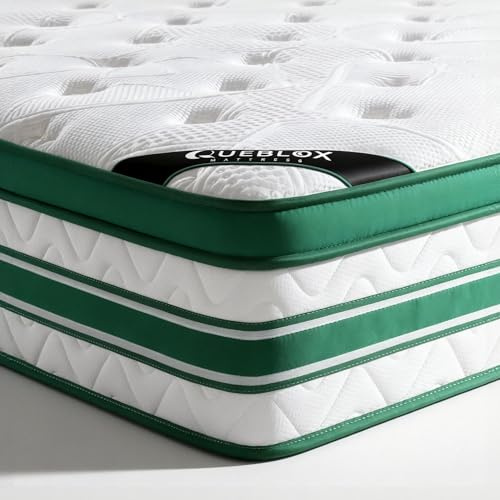 Queblox King Size Mattress 5FT, 11Inch Memory Foam 7 Zone Orthopedic | Pocket Sprungs、Medium Firm、Motion Isolation