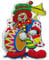 PARTY DISCOUNT Wand-Deko Clown mit Trommel, Höhe ca. 60 cm