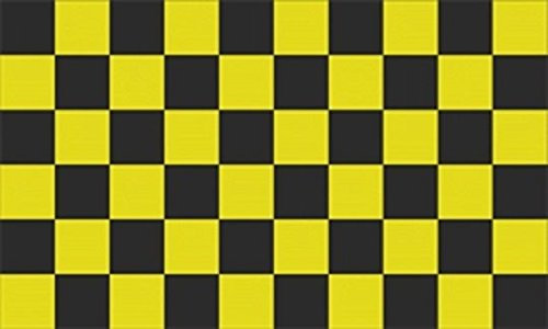 U24 Drapeau du Carreaux Noir – Jaune 90 x 150 cm