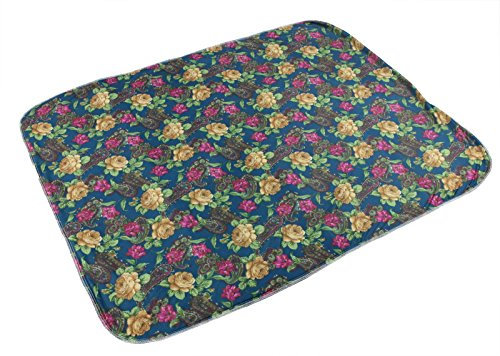 ObboMed MC-1100N saugfähige wasserdichte Anti-Rutsch Inkontinenz Stuhl Sitz Schutz Auflage, für Erwachsene, Kinder und Babys anwendbar, waschbar und wiederwendbar; Blumenmuster - 70 x 90 cm