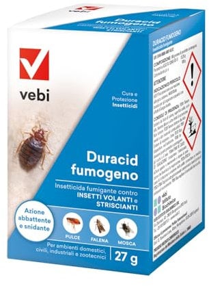 Insetticida Fumogeno Eliminare Insetti Ampio Spettro Azione, Miscela Fumigante Contro Insetti, 100% Made in Italy - 27g