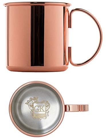ALANDIA Premium Kupferbecher Moscow Mule Becher glatt | Verkupferter Edelstahl | Läuft nicht an, dadurch pflegeleicht | Auch ideal für Gin Tonic und als Geschenk