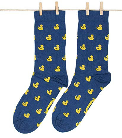 Roits Calzini Paperelle Blu Uomo Donna - Calze Divertenti Fantasia Disegni Colorati Originali Simpatici Accessori Regalo Animali (41-46)