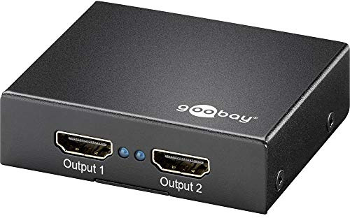Goobay 58977 HDMI Splitter Ultra HD 4K / 2K, 1 IN / 2 OUT verteilt ein HDMI Signal auf bis zu 2 Bildschirme