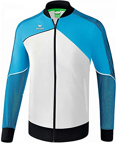 ERIMA Herren Jacke Premium One 2.0 Präsentationsjacke, weiß/curacao/schwarz, XXXL, 1011804