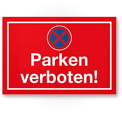 Komma Security Parken Verboten Schild 30 x 20 cm Parkverbotsschild Einfahrt Garage Stellplatz Parkplatz Privatparkplatz Privatgrundstück Hinweisschild Parkplatz freihalten - Parkverbot