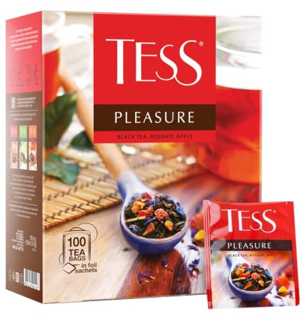 Tess Schwarztee Pleasure exotische Früchte 100 Teebeutel
