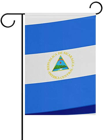 MONTOJ Bandera de Nicaragua de poliéster para jardín