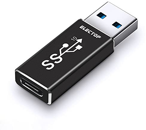 ELECTOP Double Sides 10Gbps, USB 3.1 GEN 2 Male to Type-C Female Adapter, Support Both 10Gbps Charging & Data Transfer, USB A to USB C 3.1 Converter for PC, Laptop, Charger, Power Bank, Quest Link