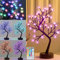 Pooqla Arbre de cerisier RVB avec télécommande, 16 LED à changement de couleur, bonsaï, rose lampe de table pour la maison, centre de table, décoration de la Saint-Valentin, 36 LED, branche marron