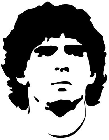 Galuisi Adesivo Sticker Diego Armando Napoli D10S prespaziato (Bianco Lucido, Piccolo 10 * 7,8 cm)
