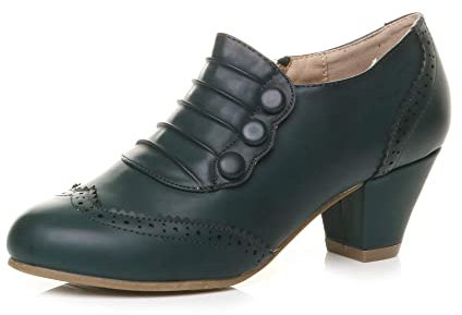 donna tacco medio scarpone richelieu elegante lavoro stivaletti scarpette stivali 8 41