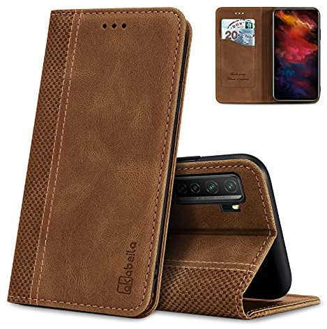 AKABEILA Hülle für Huawei P40 Lite 5G/Nova 7 SE Handyhülle Leder Flip Case Ständer PU Brieftasche Schutzhülle Klapphülle Tasche Case mit [Kartenfach] [Standfunktion] [Magnetisch]