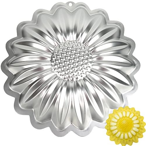SADYFON Sunflower Shaped Flower Shaped Cake Pan Aluminum Cake Decorating Mould Birthday Wedding Anniversary Party Cake Baking Pans Tins Bakeware Tool