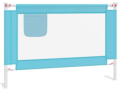 vidaXL Kleinkind Bettschutzgitter Bettgitter Kinderbettgitter Babybettgitter Gitter Kinderbett Babybett Rausfallschutz Blau 100x25cm Stoff