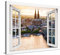 PICANOVA – Premium Leinwanddruck – Leinwandbild Köln Panorama Kölner Dom im Fenster 80x60cm – Kunstdruck Auf 2cm Holz-Keilrahmen Für Schlaf- Und Wohnzimmer – Kollektion Deutschland