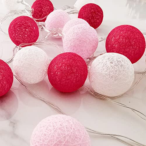 LED Baumwolle Ball String Feen Lichter, 20 LED batteriebetriebene LED Feen Lichter, dekoratives Nachtlicht für Zuhause Weihnachten Hochzeit Festival Party Garten Kinder Schlafzimmer (Warmweiß)