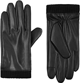 Calvin Klein Herren Touchscreen Handschuhe, Schwarz dunkel, L