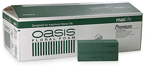 Flowerbox Oasis Steckschaum Premium MaxLife Ziegel 23cm Steckmasse Steckschwamm - 35 Stück