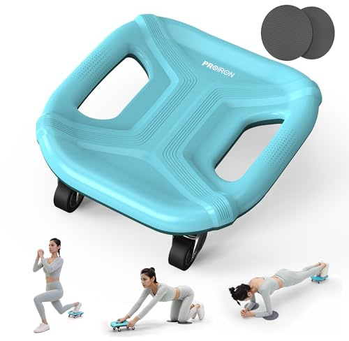 PROIRON Bauchtrainer Roller, Bauchroller Liegestützgriffe, ab Roller mit Stabilen Vier Räder, Bauchmuskeltrainer ab Wheel set inkl Gepolsterter, Aabdominal Wheel Roller für Bauchmuskeltraining