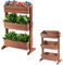 RELAX4LIFE Fioriera Verticale in Legno a 3 Livelli, Regolazione dell' Inclinazione, Comodo Sistema di Drenaggio, Superficie Impermeabile e Struttura Sicura, per Interni ed Esterni, 71x38x105cm