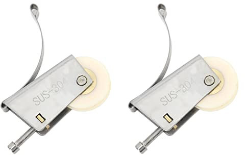 2 Juegos de Polea de Armario, Ruedas de Rodillo de Puerta Corredera de Acero Inoxidable, Rodillo de Armario Ligero para Ventana de Muebles de (rueda cóncava)