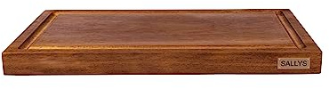 Sallys Natur Kambalaholz Schneidebrett mit Saftrille - Größe: 54 x 33 x 4 cm, Holz aus 100% handarbeit